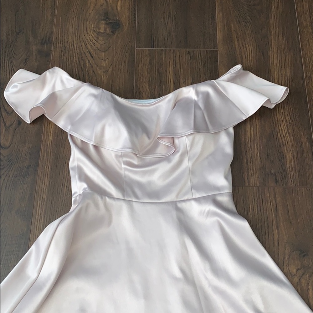 Nude Off-Shoulder Semi-Formal/Formal Dress